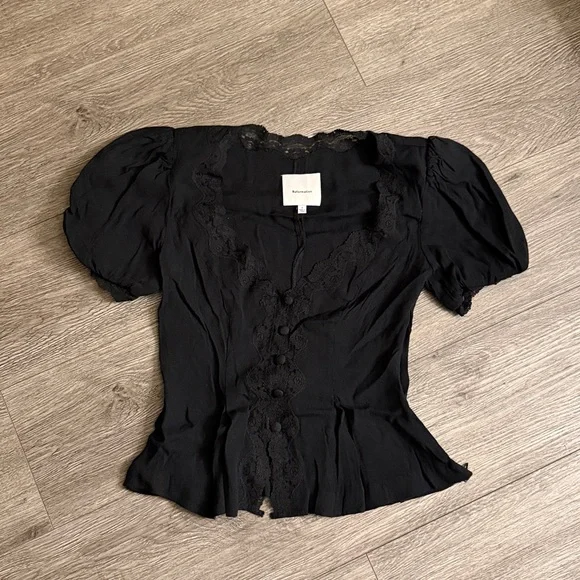 LIKE NEW REFORMATION Minette Top, Black, size 2